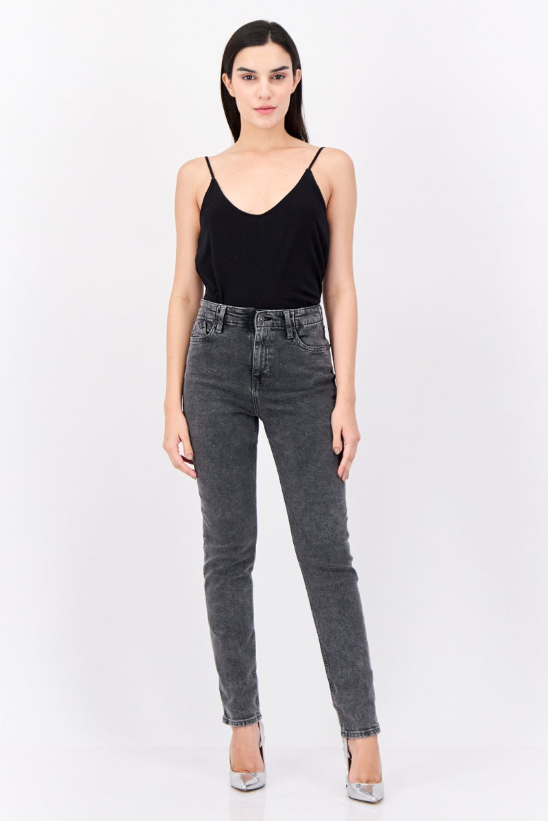 ESPRIT Women Slim Fit Washed Stretchable Jeans, Grey - Image 4