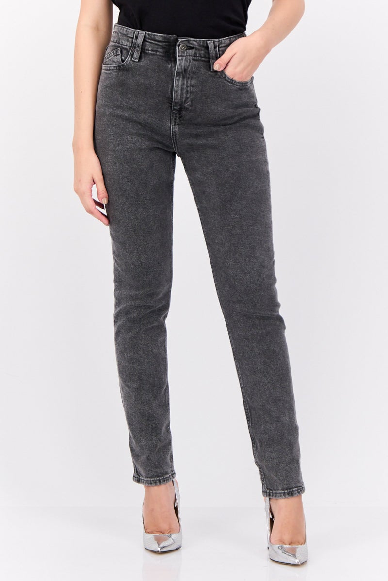 ESPRIT Women Slim Fit Washed Stretchable Jeans, Grey - Image 1