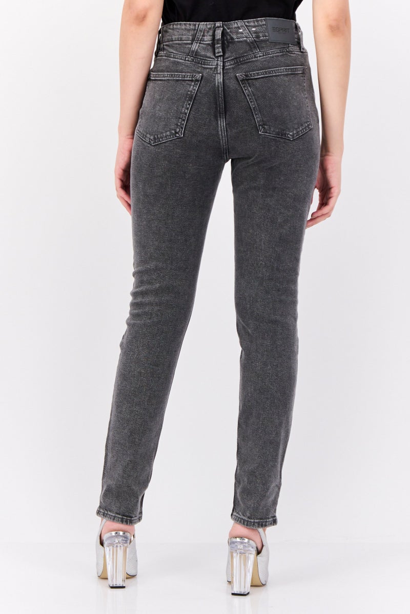 ESPRIT Women Slim Fit Washed Stretchable Jeans, Grey - Image 3