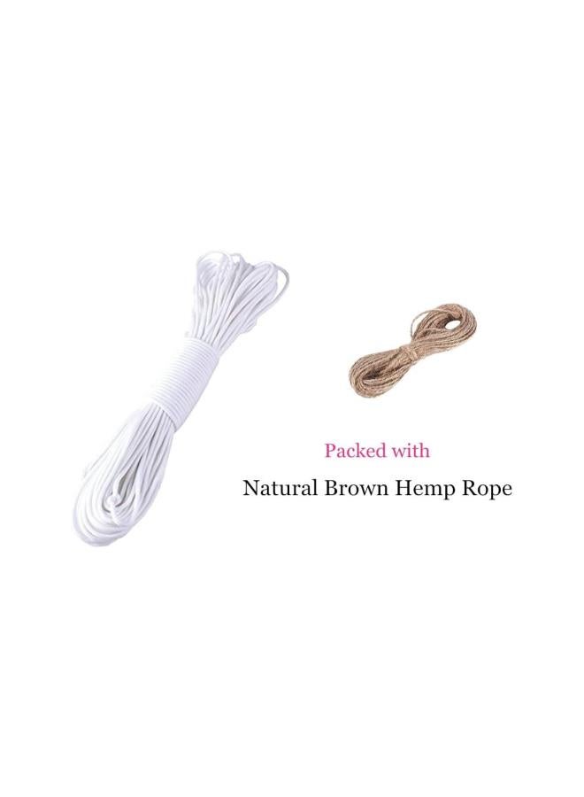 WYBOT Camping Rope,  9 Strand 550 Luminous Glow in The Dark Paracord Parachute Cord (White, 100ft) - Image 4