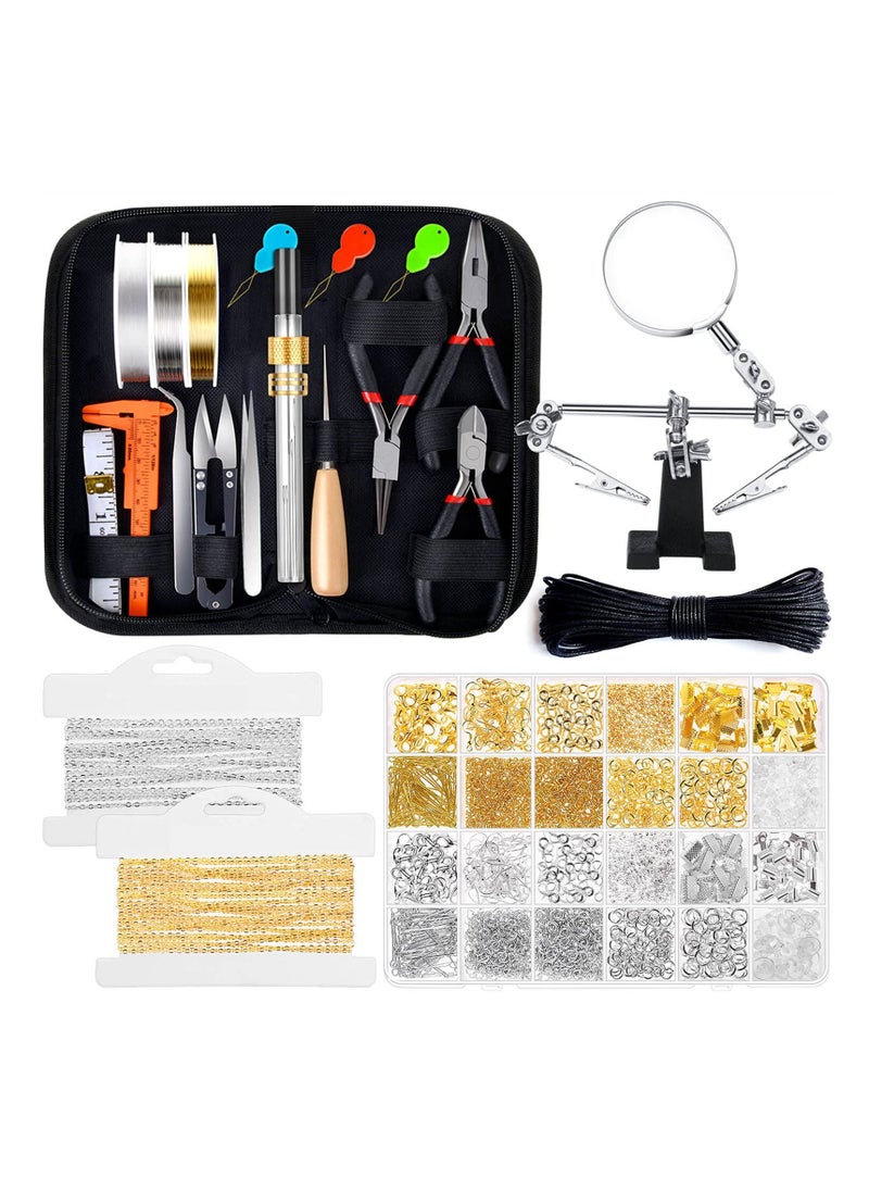 Jewelry Making Kits for Adults, Jewelry Making Supplies Kit with Tools, Earring Charms, Wires, Findings, and Helping Hands. Ideal for Jewelry Making and Repair - Image 1