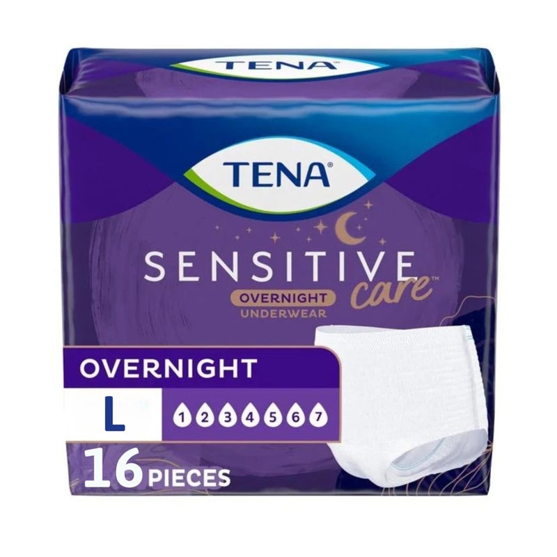 Tena Sensitive Care Overnight Incontinence Underwear for Women Large 16 count New Sizing