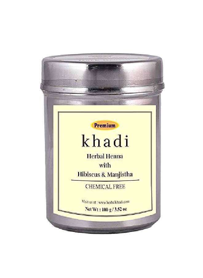 Khadi مسحوق الحناء بالأعشاب الطبيعية مع الكركديه مانجيشتا (خالي من المواد الكيميائية) 100 غرام - Image 4