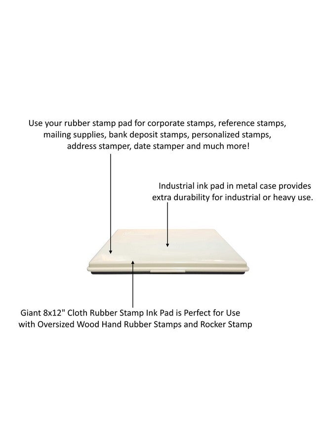 UImprint Extra Large 8'' X 12'' Industrial Rubber Stamp Ink Pad In Metal Case, Green Stamp Pad - Image 3