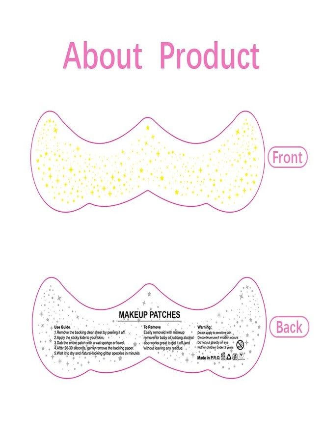 Dream Loom Glitter Freckles Face Tattoos, 12 Sheet Gold Face Glitter Makeup Speckles, Sparkle Makeup Patches - Image 3