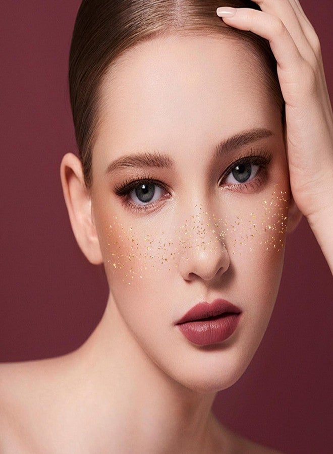 Dream Loom Glitter Freckles Face Tattoos, 12 Sheet Gold Face Glitter Makeup Speckles, Sparkle Makeup Patches - Image 4