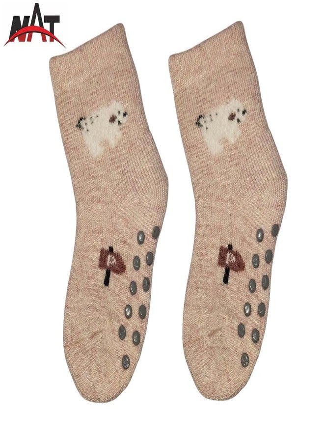 Nat Set of 3 Anti Skid Printed Woolen Thermal Winter Warm Socks for New Born Babies (0 to 6 Months, Multicolor) - Image 4