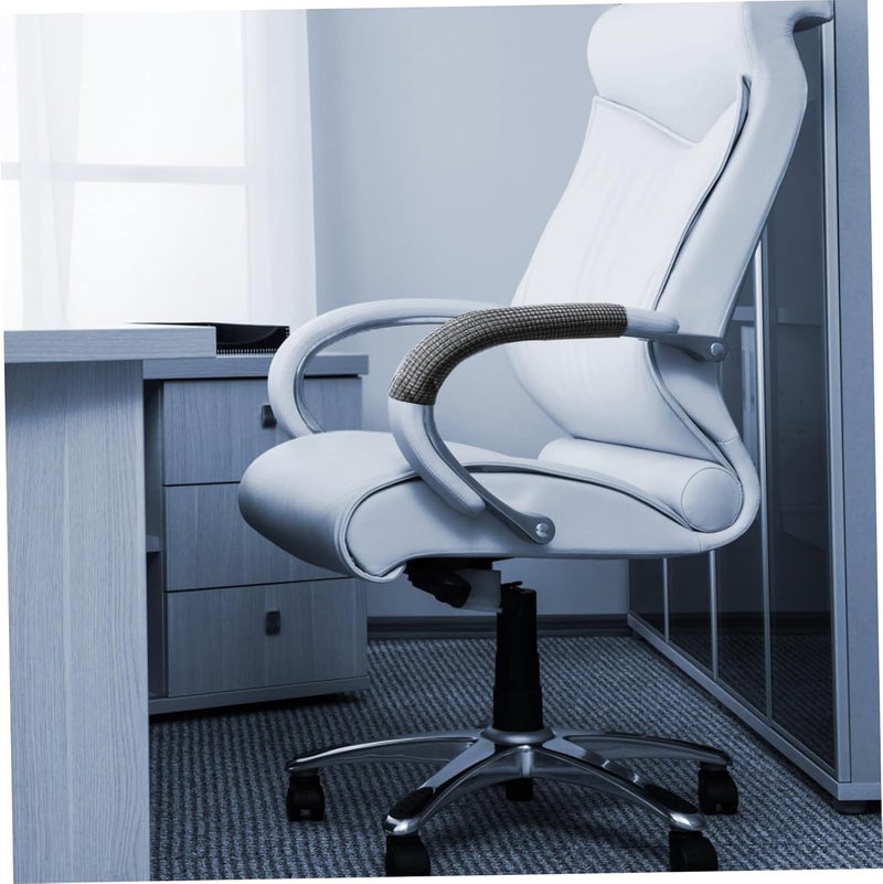 VICASKY 2pcs Office Chair Armrest Covers Ergonomic Soft Polyester Cushion Pads for Comfortable Elbow Support and Cold Protection Removable Washable Gray - Image 4