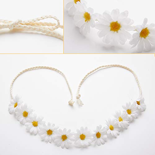 zYoung 2 Pcs Fashion Flower Headband Sunflower Hair Wreath Festival Hair Band Bridal Headpiece - Image 3