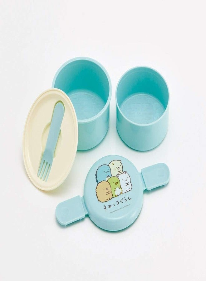 Skater ONWR1-A Lunch Box, 2-Tier, Round, Sumikko Gurashi, Standard, Blue, Made in Japan, 16.9 fl oz (500 ml) - Image 2