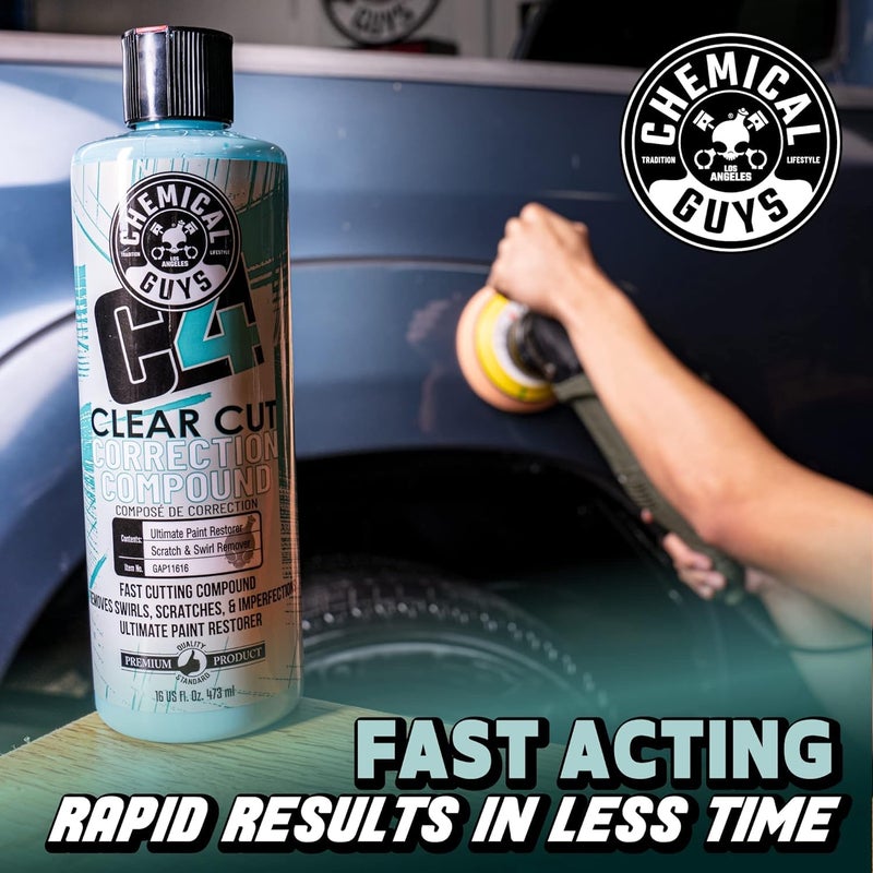 Chemical Guys C4 Clear Cut Correction Compound - Professional Paint Correction Polish for Cars, Trucks, SUVs, and RVs - Swirl, Hologram and Scratch Remover for a Smooth, Glossy Finish, 16 fl oz - Image 4