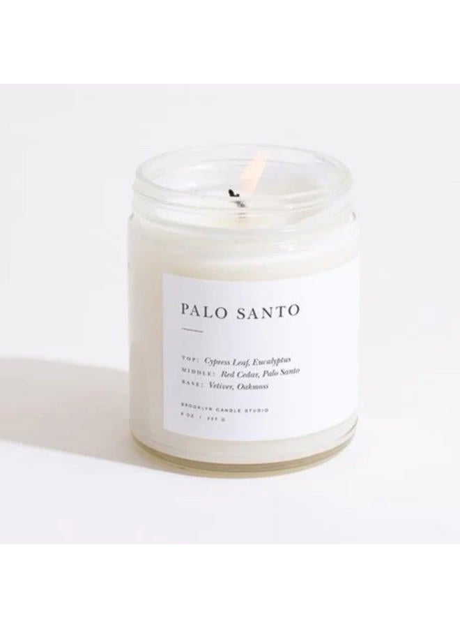 Brooklyn Candle Studio Minimalist Candle | Palo Santo | Cedar and Eucalyptus | Luxury Scented Candle, Vegan Soy Wax, Hand Poured in The USA | 50 Hour Slow Burn Time | 7.5 oz - Image 2