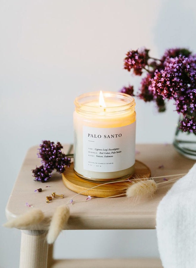 Brooklyn Candle Studio Minimalist Candle | Palo Santo | Cedar and Eucalyptus | Luxury Scented Candle, Vegan Soy Wax, Hand Poured in The USA | 50 Hour Slow Burn Time | 7.5 oz - Image 4