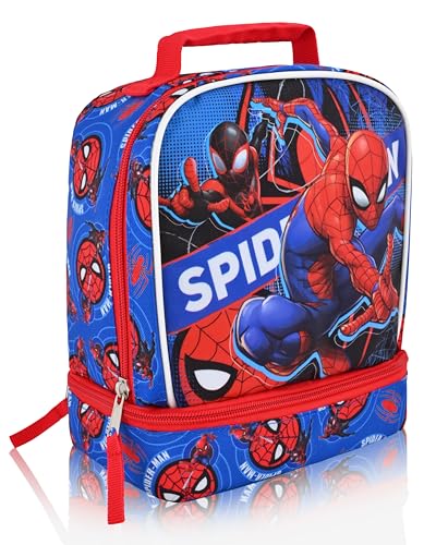 Fast Forward Marvel Spiderman Lunch Box for Kids | Miles Morales Insulated Lunch Bag Lunch Box for Boys, Girls, Toddlers | Spiderman Blue Reusable Lunchbox - Image 2