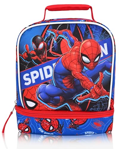Fast Forward Marvel Spiderman Lunch Box for Kids | Miles Morales Insulated Lunch Bag Lunch Box for Boys, Girls, Toddlers | Spiderman Blue Reusable Lunchbox - Image 1