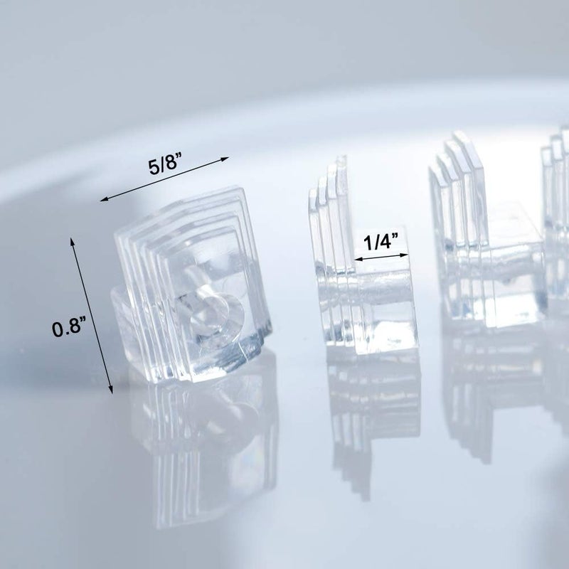 DGQ Pack of 40 Clear Plastic Mirror Holder Clips 1/4" Mirror Hanging Kit with Screw and Anchor for Wall - Image 4