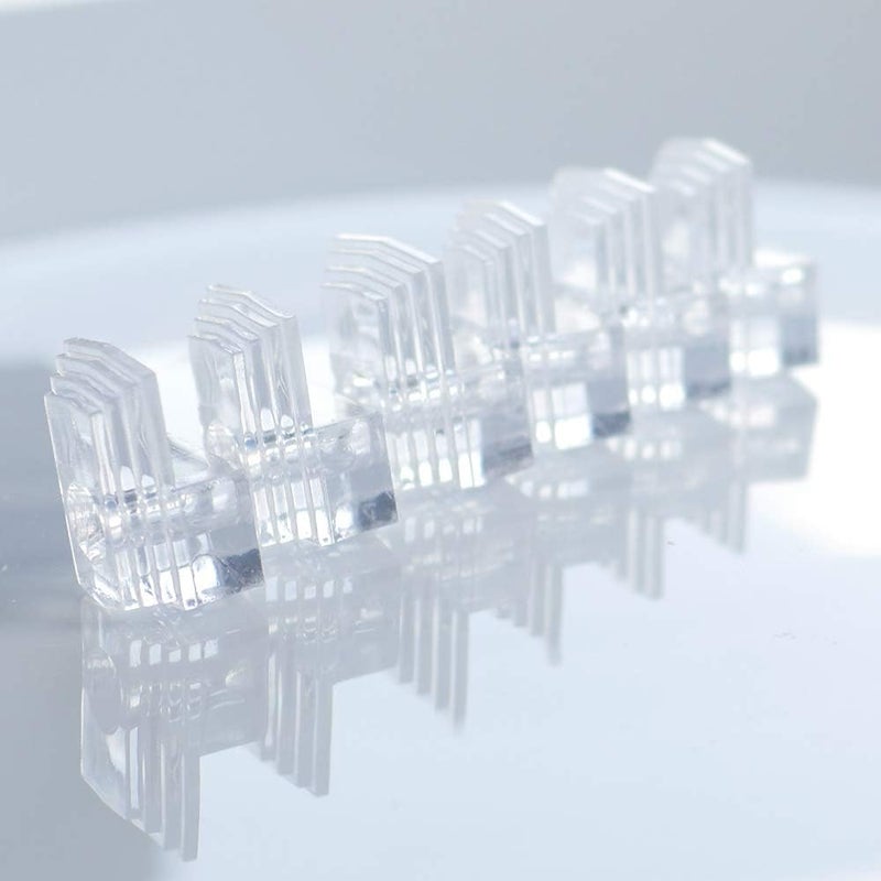 DGQ Pack of 40 Clear Plastic Mirror Holder Clips 1/4" Mirror Hanging Kit with Screw and Anchor for Wall - Image 3