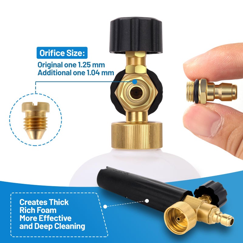 DUSICHIN SFL-001 Foam Cannon Snow Foam Lance Pressure Washer Jet Wash Quick Release Adjustable Nozzle 1/4 Inch Male Fitting Foam Dispenser - Image 5