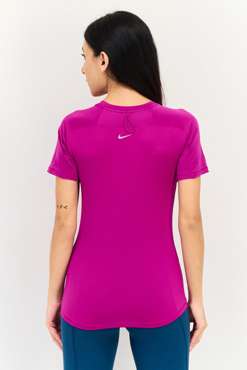Nike تي شيرت تدريب قصير الأكمام للنساء، بنفسجي - Image 2