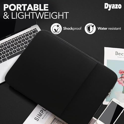 Dyazo 13-13.3" inch Laptop Sleeve case Cover Bag Compatible for All Notebooks Such as Mac Book Pro or Air 2023-2021 M2 M1 with Front Accessories Pocket Neoprene Black - Image 3