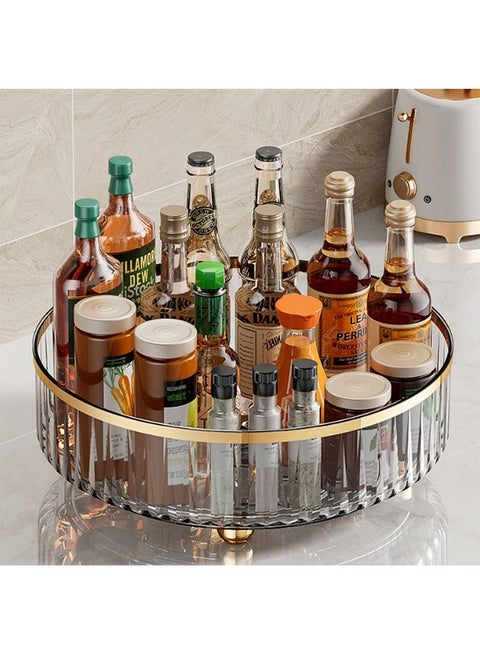 Clear Lazy Susan Pantry Organizers and Storage, 11” Turntable Organizer, Rotating Storage Rack for for Kitchen, Pantry,Cabinet, Dining Table,Fridge,Countertop,Vanity,Food Storage (Clear)