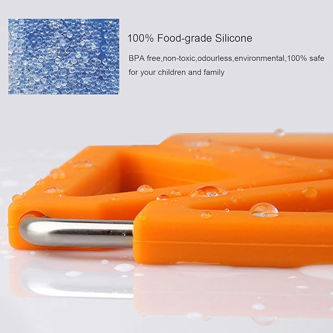 EZYHOME 5Pcs Silicone Trivet Mat Expandable Hot Pot Holder with Stainless Steel Frame for Home Kitchen Heat Resistant Insulated Hot Pads Coasters Table Dish Mat Tableware Placemat - Image 5