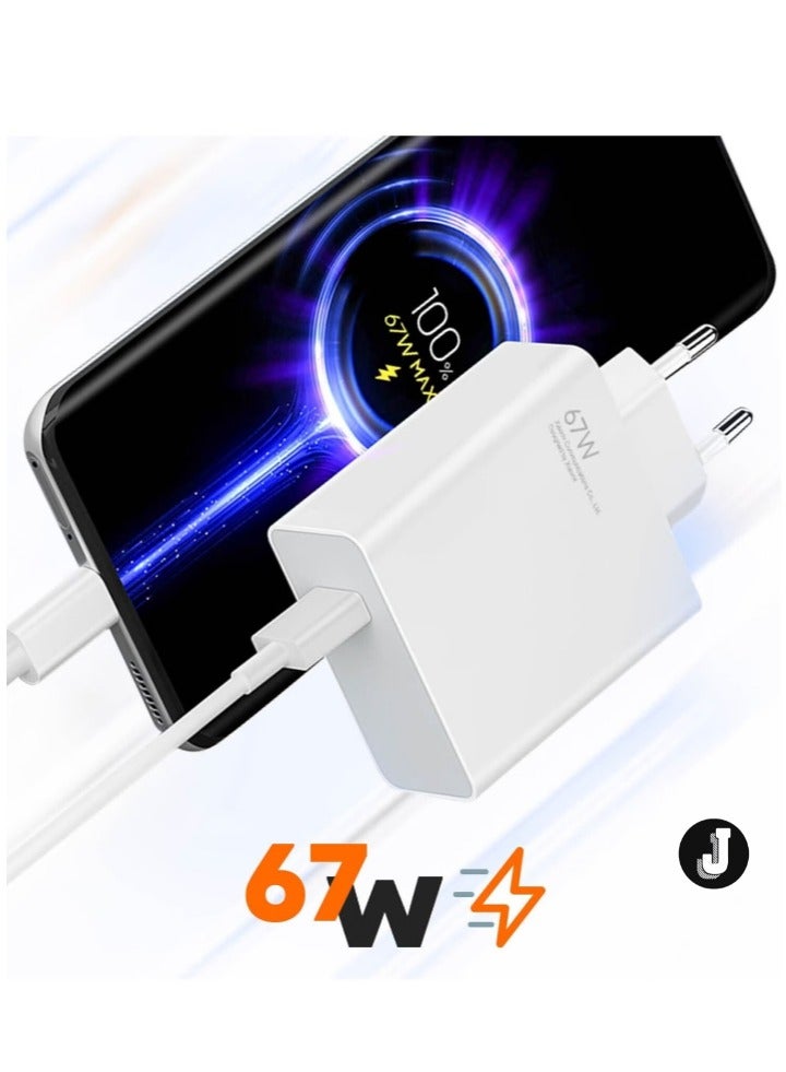 JAJEEK "Original Xiaomi 67W USB Wall Charger – Fast Charging with USB to USB-C Cable Included, Compact & Reliable" - Image 4