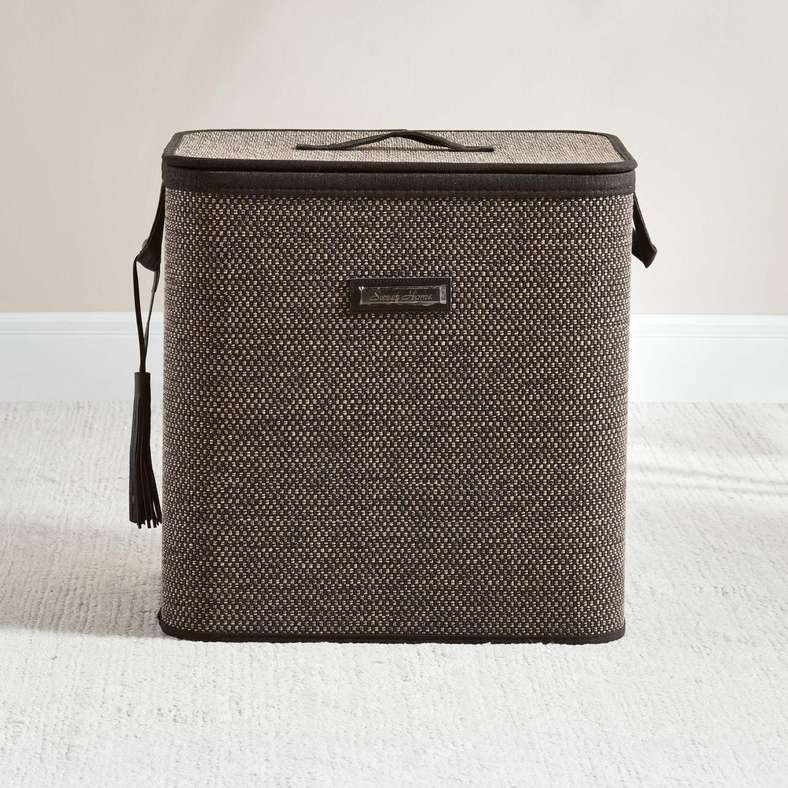 Pan Home Dorian Bamboo Laundry Hamper - Natural/Black - Image 3