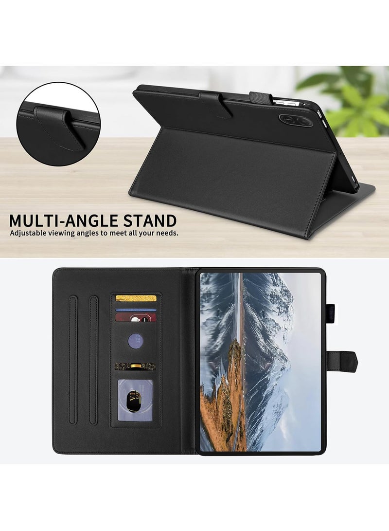 Case for Honor Pad X8a 11.0 inch, Rhombus Pattern PU Leather Multiple Viewing Angles Stand Slim Folio Cover (Black) - Image 3