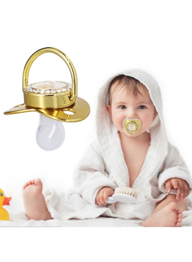 GLOGLOW Gold Letter Pacifier Infant Pacifier Home Travel Fashion Portable Silic Alloy G - Image 1