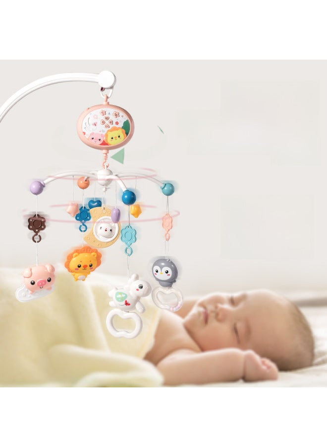 Newborn Baby Coax Bed Bell 0-1 Year Old Men's And Women's Treasure Toy Projection Music Rotating Puzzle Rattle Bed Bell-Color:Forest Powder Remote Control Bluetooth Edition-Battery  - Image 2