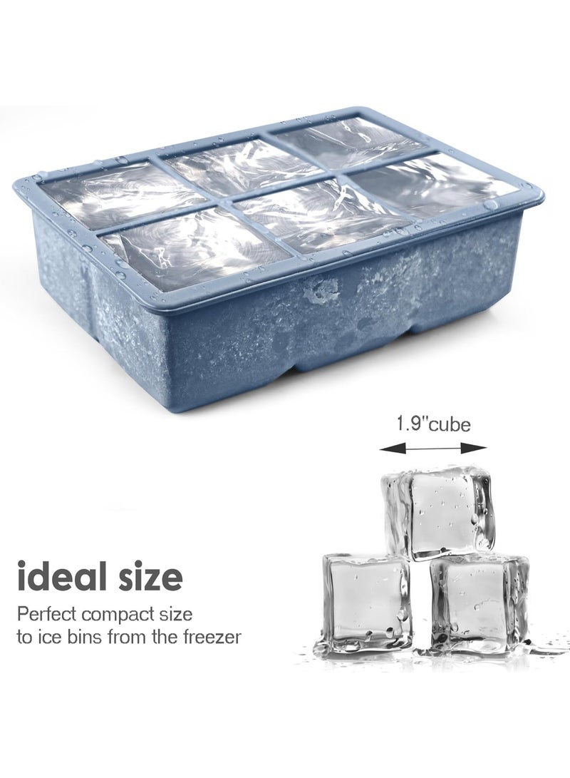 Beauenty Silicone Ice Cube Trays 3 Pack - Large Size Silicone Ice Cube Molds with Leak Proof Removable Lid Square Ice Cube Tray And BPA Free for Cocktail,Whiskey, Stackable Flexible Ice - Image 5