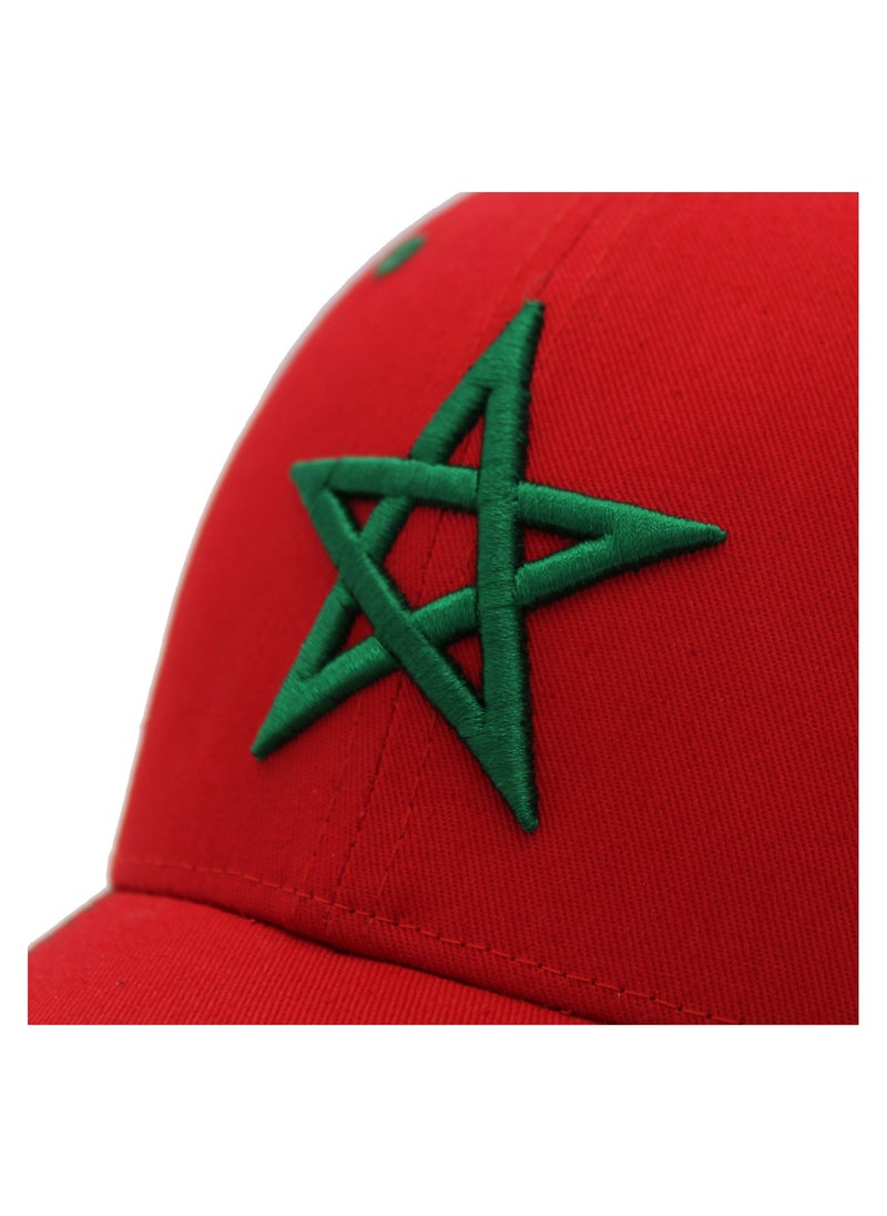 Generic Morocco Sport Fans 100% Cotton Baseball Cap With Premium Embroidery With Metal Adjustable Buckle Closure-Show Your Support For Your Favorite  - Image 3