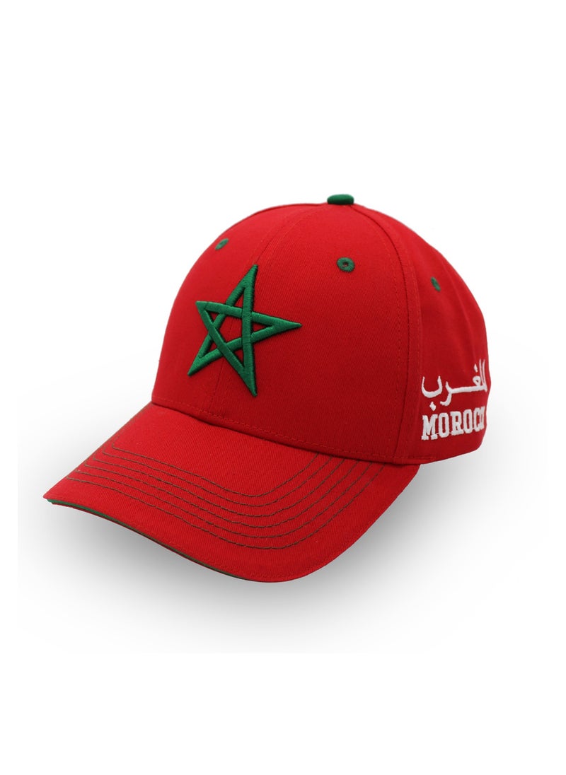 Generic Morocco Sport Fans 100% Cotton Baseball Cap With Premium Embroidery With Metal Adjustable Buckle Closure-Show Your Support For Your Favorite  - Image 2