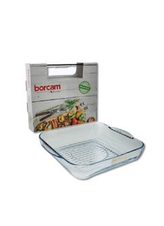 Borcam Borcam Grill Square Glass Baking Tray, 3250 Ml Capacity, 60 Mm Height, 317,5X282,5 Mm Diameter - Clear  - Image 3