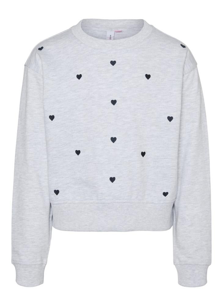Vero Moda Girl Kids Heart Print Crew Neck Sweatshirt  - Image 1
