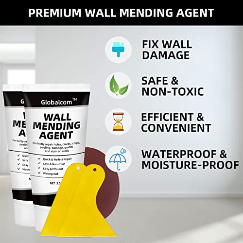 Globalcom Drywall Repair Kit, Spackle Wall Repair Kit Drywall Putty for Filling Holes and Creak Damage Drywall Patch Nail Hole Filler for Walls Quick and Easy Solution - Image 5
