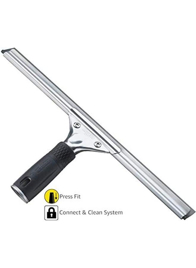 أنجر ممسحة تنظيف النوافذ والزجاج الاحترافية مقاس 12 بوصة من الفولاذ المقاوم للصدأ مع لوازم تنظيف مطاطية بديلة، ممسحة شديدة التحمل لتنظيف النوافذ، نتائج خالية من الخطوط - Image 3