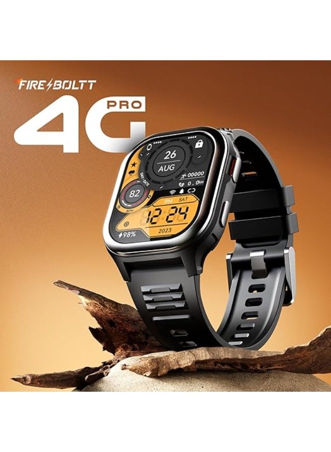 Fire-Boltt 4G Pro Volte Calling Smart Watch- 2.02” TFT Display, 4G Nano-SIM GPS, Health Suite, Sports Modes, 400mAh Battery (Black) - Image 2