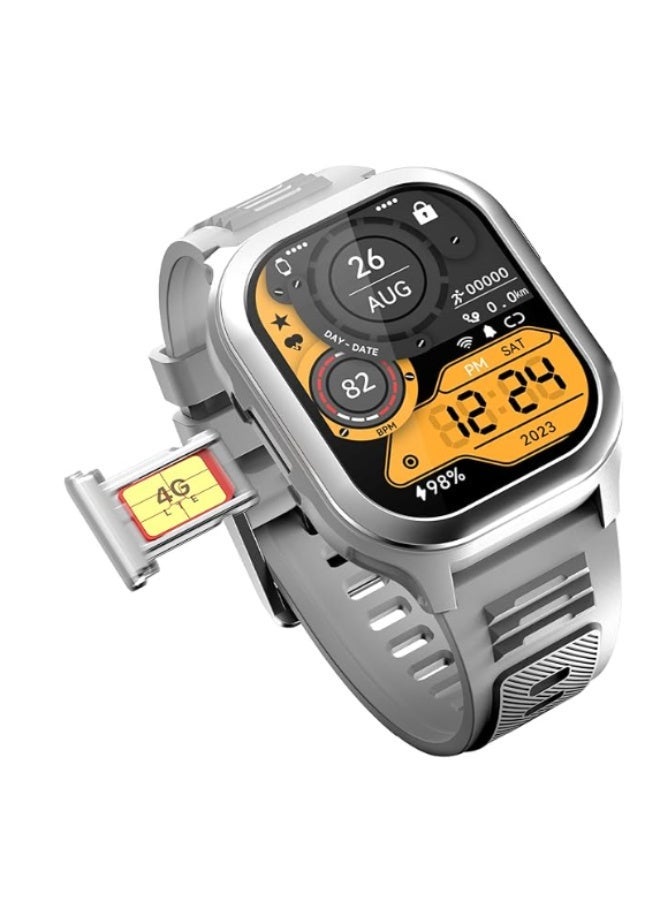 Fire-Boltt 4G Pro Volte Calling Smart Watch- 2.02” TFT Display, 4G Nano-SIM GPS, Health Suite, Sports Modes, 400mAh Battery (Grey) - Image 1