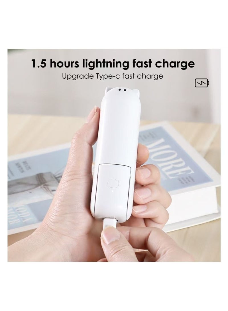Handheld fan, 3-in-1 mini handheld fan, portable USB charging fan, 270 ° adjustable small pocket fan with 2000mAh power bank, suitable for travel and outdoor use - (white) - Image 5