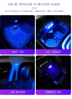 KASTWAVE 2 Pcs Car LED Lights Interior, 7 Colors LED Interior Car Lights with 6 Bright LED Lamp Beads, Portable Night Reading Light Car Interior Atmosphere, USB Rechargeable Lighting Light (7 Colored Lights)  - Image 3