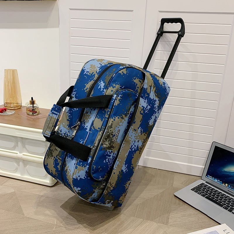 Large Capacity Wheeled Duffel Bag for Travel Color-sky blue camouflage 