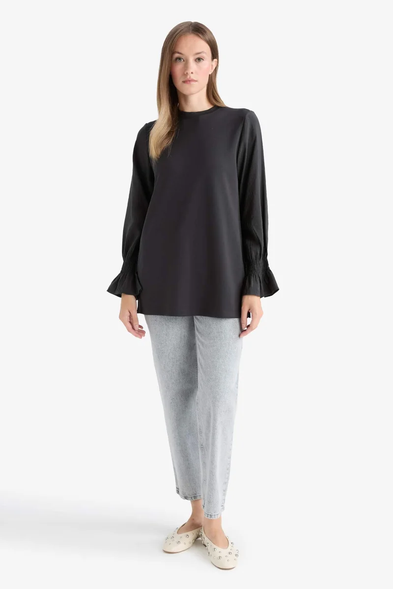 Defacto Regular Fit Crew Neck Long Sleeve Tunic