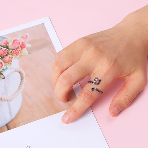 YUXIANLB 2PCS Crochet Rings for Tension Control Adjustable Yarn Guide Rings with Cute Cat Ear Design Metal Finger Hook for Faster Crocheting Knitting Accessories for Beginners Gifts for Mother Grandma - Image 5