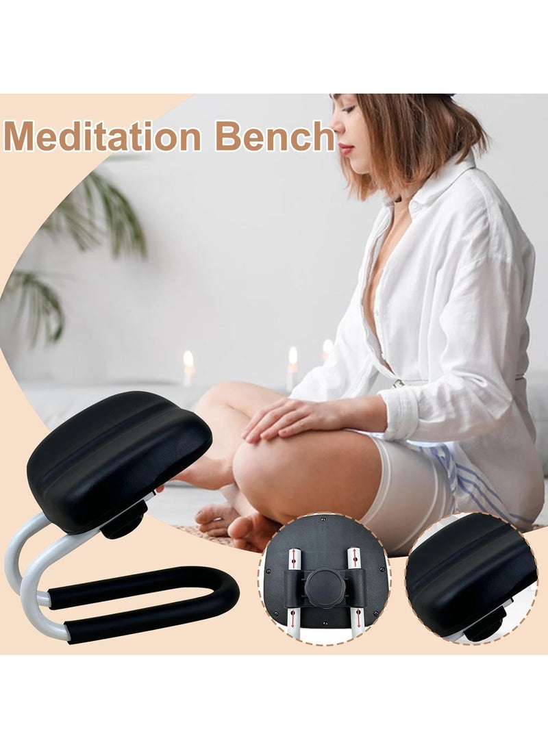 زيريفام كرسي الصلاة زيرفام ، مقعد ارتفاع قابل للتعديل للتأمل ، كرسي مريح لاستوديو اليوغا المنزلي ، مجلس اليوغا الإطار المعدني مع أغطية الساق المضادة للانزلاق - Image 5