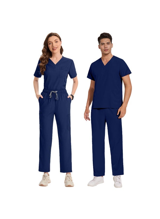 Unisex Medical Scrub Set – Breathable V-Neck Top & Jogger Pants with Pockets – Lightweight Polyester-Spandex Surgical Uniform for Nurses, Doctors & Hospital Staff  - Image 1