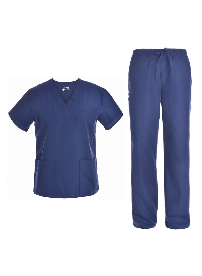Unisex Medical Scrub Set – Breathable V-Neck Top & Jogger Pants with Pockets – Lightweight Polyester-Spandex Surgical Uniform for Nurses, Doctors & Hospital Staff  - Image 2