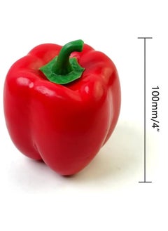 Excefore Lifelike Fake Red Pepper Chili Garland & Toy, Artificial Simulation Bell Pepper Display Props Faux Bell Pepper, Mini Fake Vegetable Hot Chili for Home Kitchen Decoration & Photography Props  - Image 2