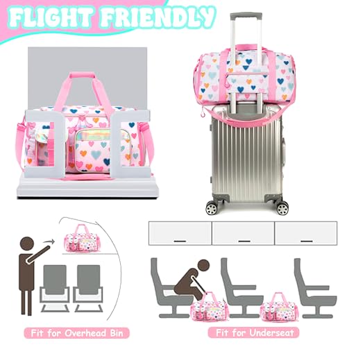 Oruiji Kids Duffle Bag Girls Dance Bag for Kids Overnight Bags for Teen Girls Sports Gymnastics Bags with Shoe Compartment - Image 4